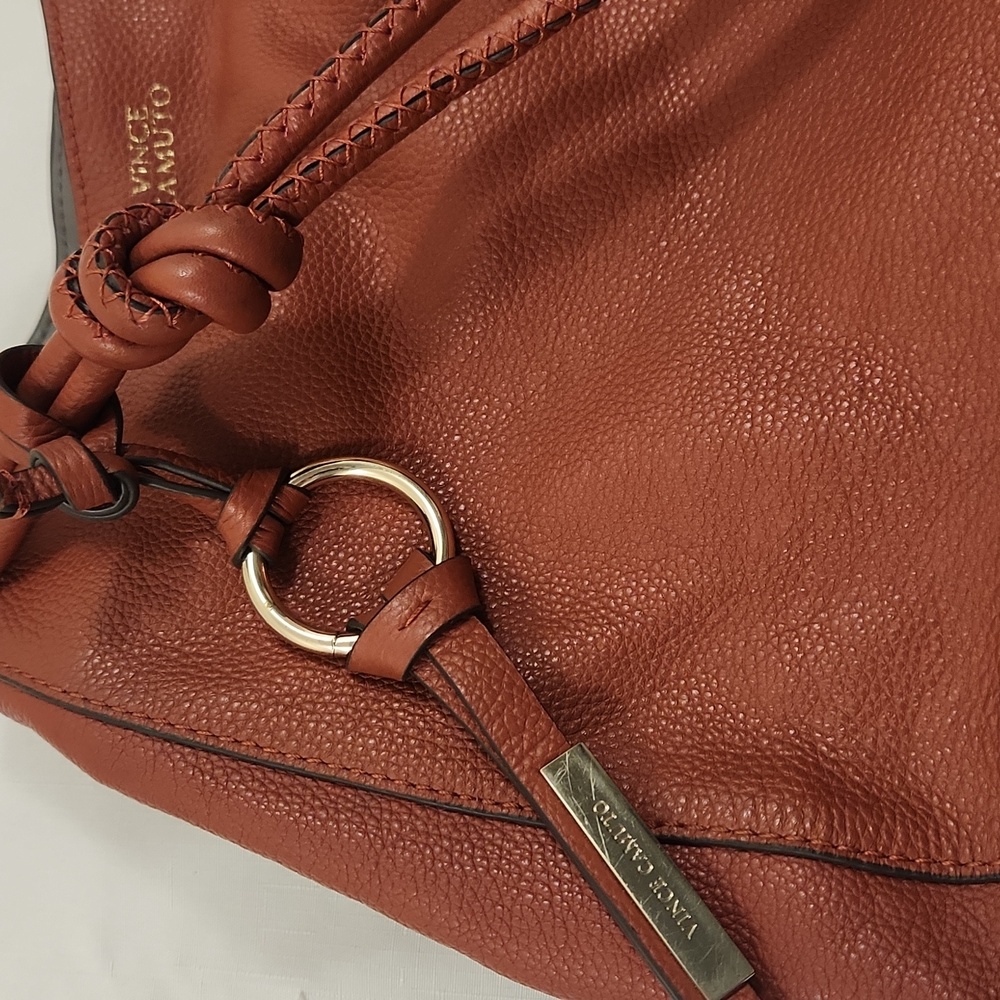 Vince Camuto Brown Orange Leather Hobo Bag. - Picture 6 of 11